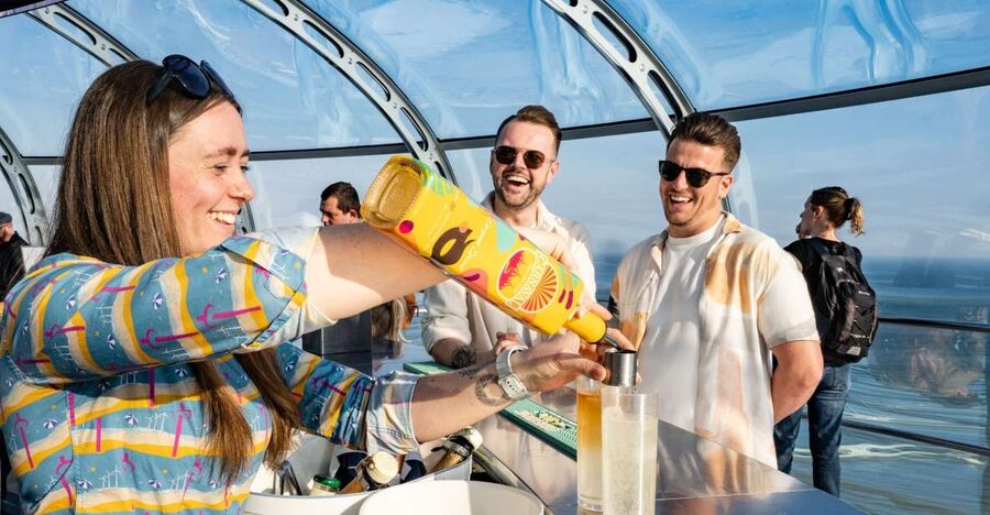 Brighton: i360 Entry & Champagne (Soft Drink for Under 18s) - Sky Bar included champagne or soft drinks, plus what else is on offer