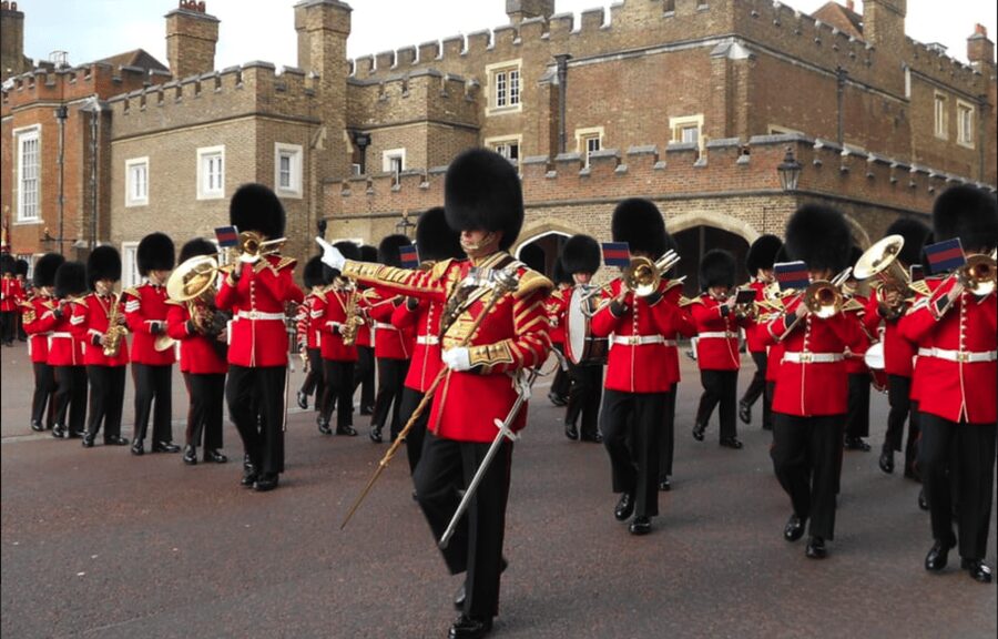 Changing of the Guard at Buckingham Palace - Where the tour starts across from Buckingham Palace