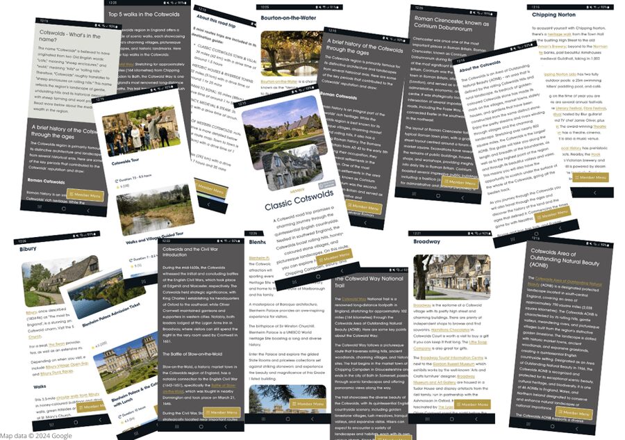 Classic Cotswolds: Online Road Trip Travel Guide - The online guidebook experience, phone-friendly and flexible