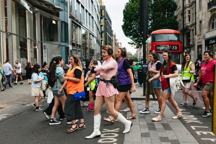 Drag Queen Disco Diva Tour - Silent Disco Walking Tour - Oxford Street visit: where the show meets real London foot traffic