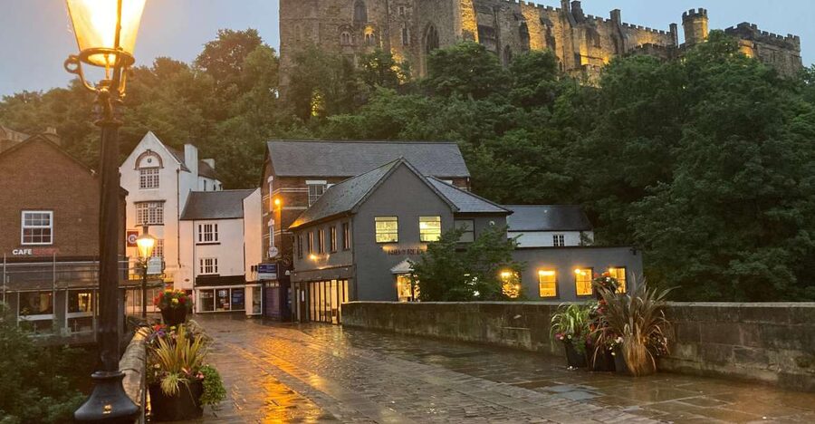 Durham History Tour - South and North Bailey, with Durham University in view