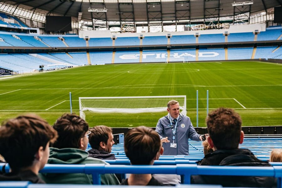 Etihad Stadium: The Manchester City Stadium Tour - Press conference room time, meet virtual Pep Guardiola