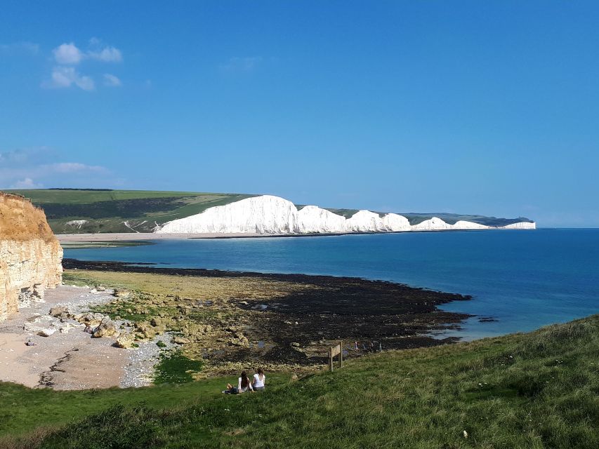 From Brighton: Seven Sisters and South Downs Tour - Middle Farm coffee pause, plus the smart Alfriston backup