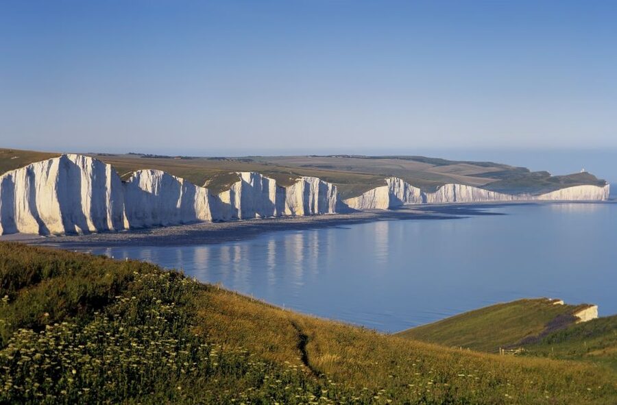 From Brighton: Seven Sisters and South Downs Tour - The Long Man of Wilmington: the chalk giant that slows you down