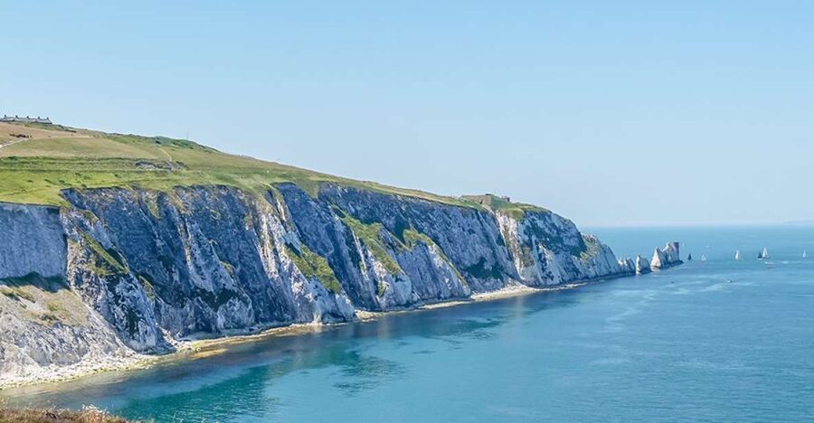 From Portsmouth: Isle of Wight Day Tour by Bus and Ferry - Alum Bay: multi-coloured cliffs and scenic viewpoints