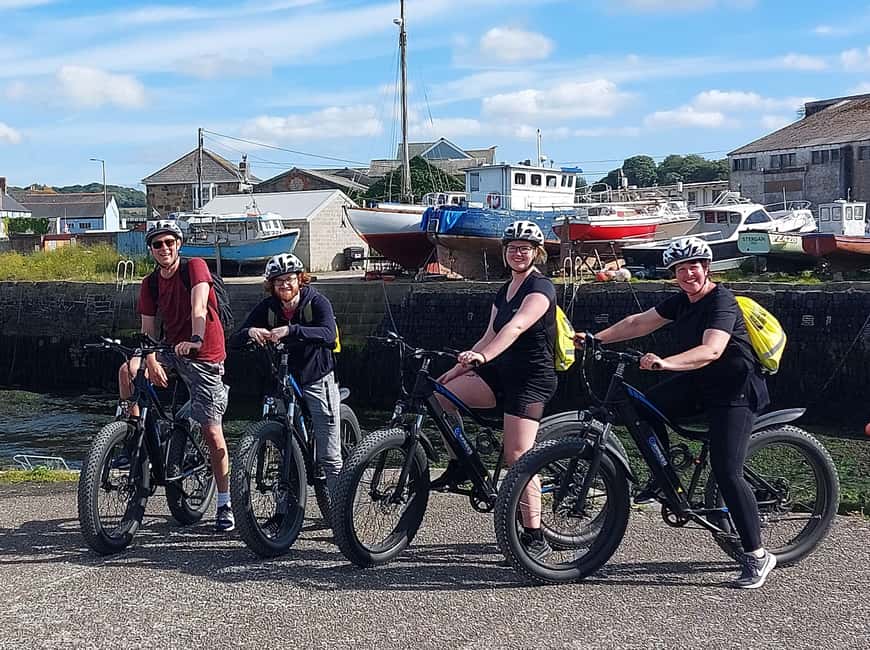 Hayle: 4-Hours Fat-Tyre E-Bike Hire - Entering XpressBikes Mode: meeting, helmets, and Dave’s first steps