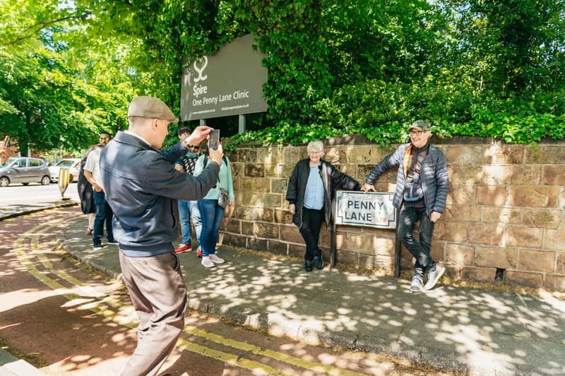Liverpool: City & Beatles Tour with Live Guide & Live Music - Penny Lane sign and Strawberry Field: two stops built for memory