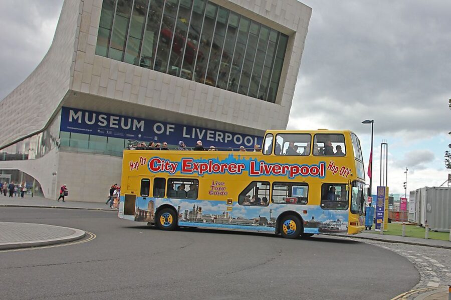 Liverpool City Explorer 24 hour hop-on hop-off Bus Tour - Getting on at Canada Boulevard, then riding like it’s your city