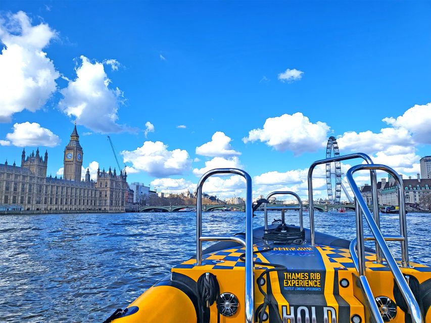 London: 70-Minute Thames Barrier Speedboat Tour - The Shard, London Bridge, and the Naval-Story Stops