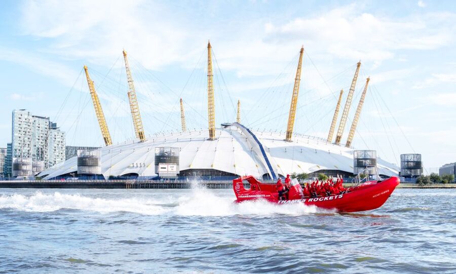 London: Break the Barrier Speed Boat Ride - O2 Arena and Tower Bridge: the late-game photo and speed combo