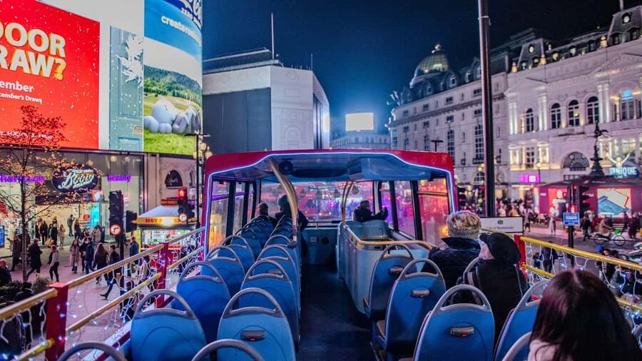 London: Christmas Lights Santa Sleigh Open-Top Tour - Whitehall Back Toward Embankment: Landmarks in Motion