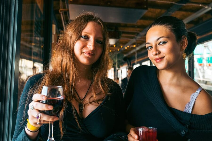 London: Dark Comedy on Iconic Battersea Barge - The three-deck layout: drinks, the show, and top-deck photos