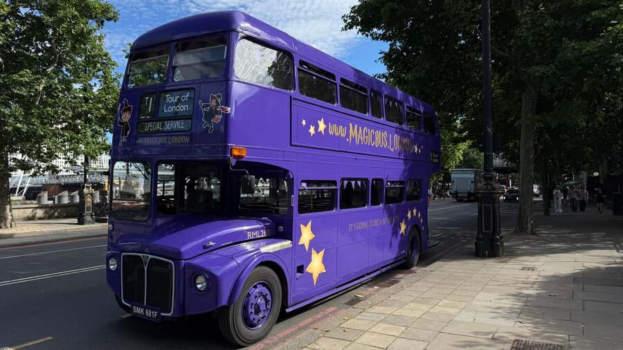 London: Guided Harry Potter Bus Tour of Locations - The purple Routemaster ride that feels like the Knight Bus