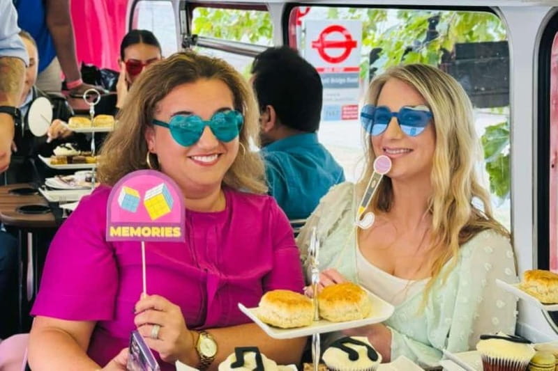 London: "Here We Go Again" Afternoon Tea Bus - Your Tea Spread: sandwiches, scones, sweets, and prosecco or soft drink