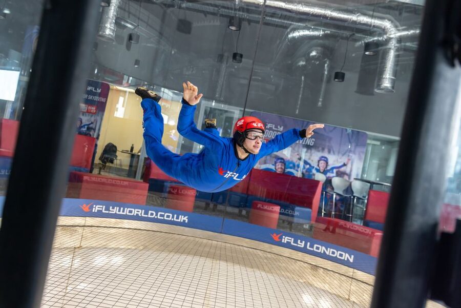 London: iFLY Indoor Skydiving at The O2 Entrance Ticket - First flight: learning body position in a controlled rush