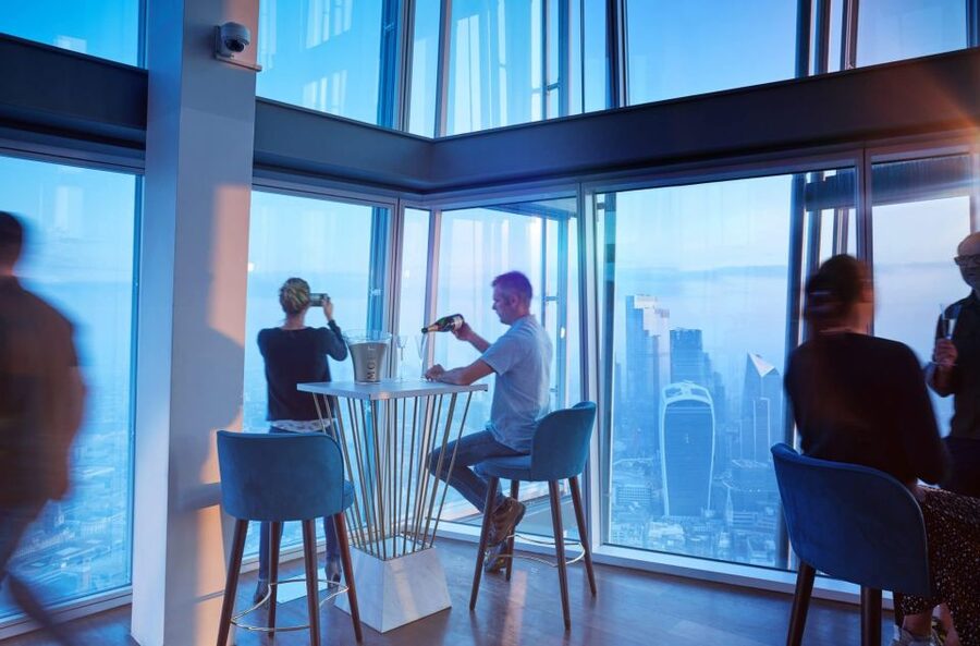 London: The Shard Entry Ticket with Champagne - The champagne bar experience: good views, and a few comfort notes