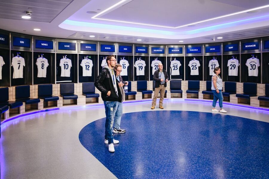 London: Tottenham Hotspur Stadium Tour - Press Auditorium: putting yourself in the media and manager mindset