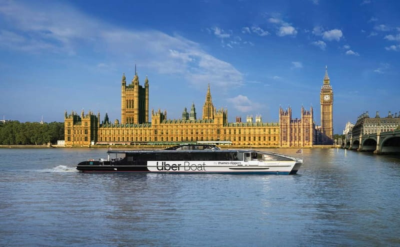 London: Uber Boat by Thames Clippers Return River Ticket - Onboard comfort you can actually use in real weather