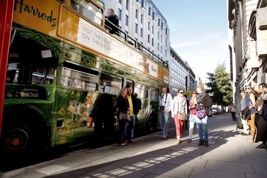 Vintage Double Decker Bus Tour & Thames River Cruise - Thames cruise basics: Shakespeare’s Globe, Cleopatra’s Needle, and London Bridge